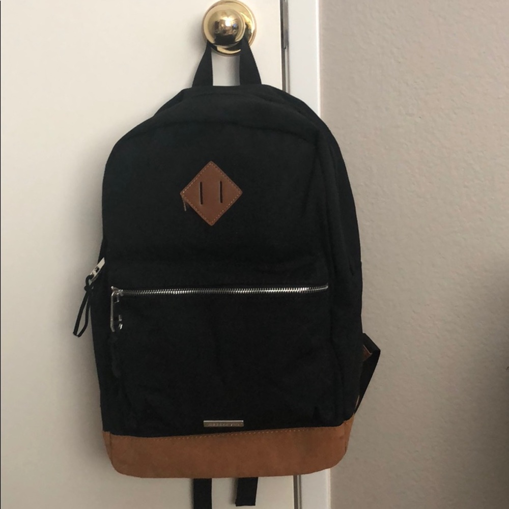 Madden Girl Black and Tan fabric backpack